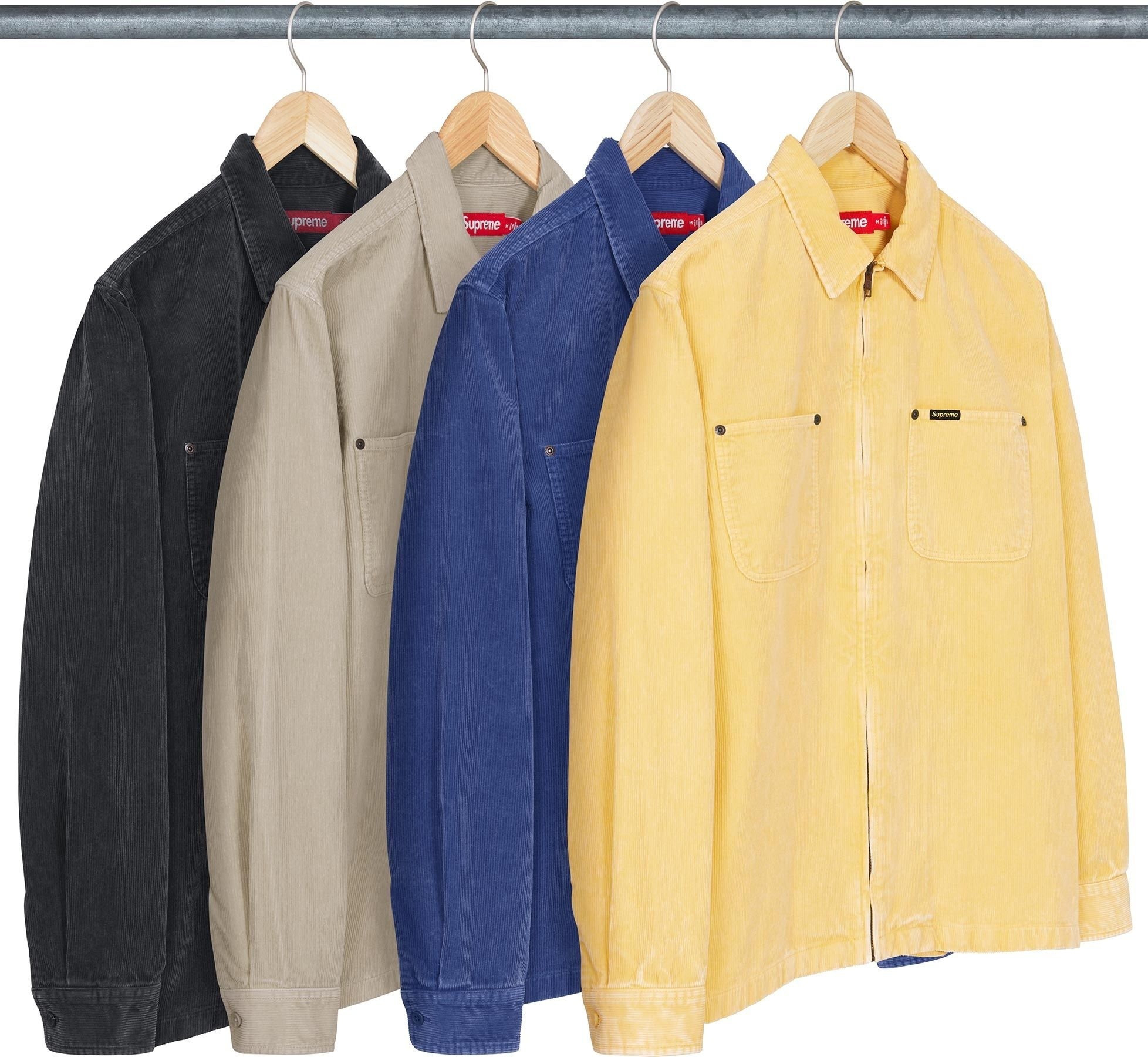 Washed Corduroy Zip Up Shirt